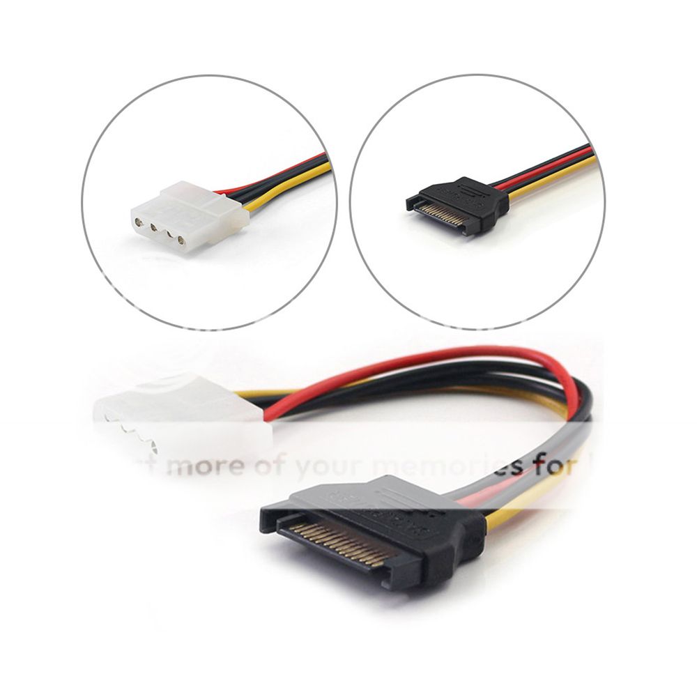 15 Pin Sata Male To Molex Ide 4 Pin Female Power Adapter Extension Hdd Cable New Ebay 7296